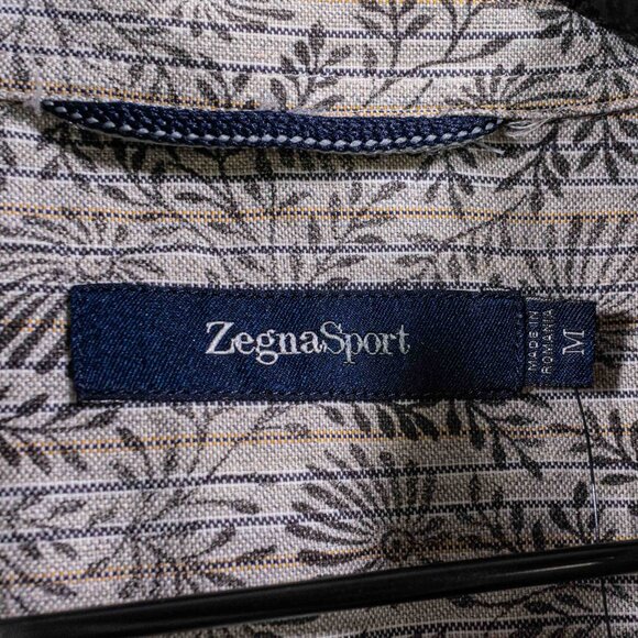 Zegna Sports Floral All Over Print Button Shirt Medium Designer Preppy - Picture 3 of 8